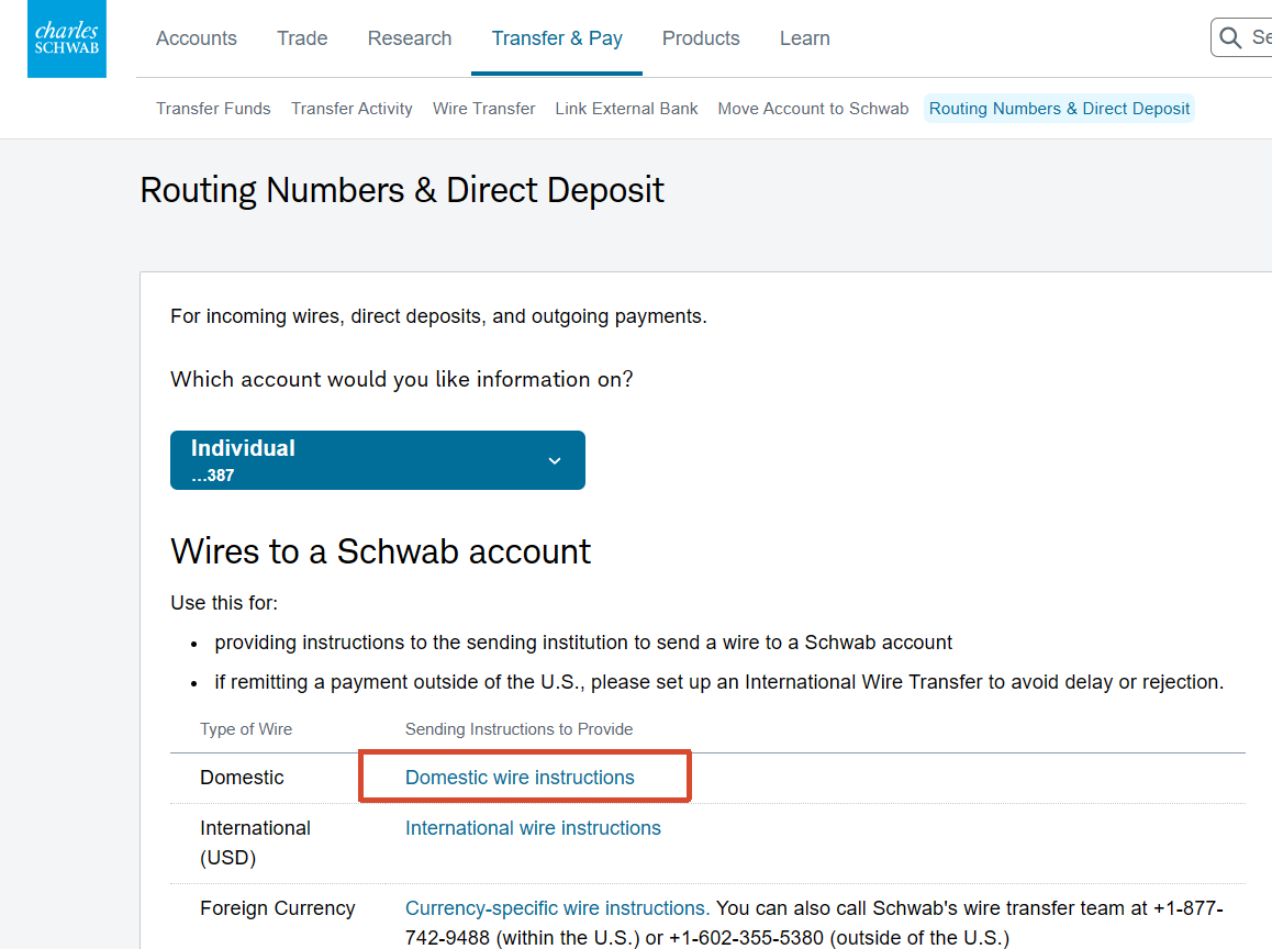 Charles Schwab嘉信理财账户号码查看